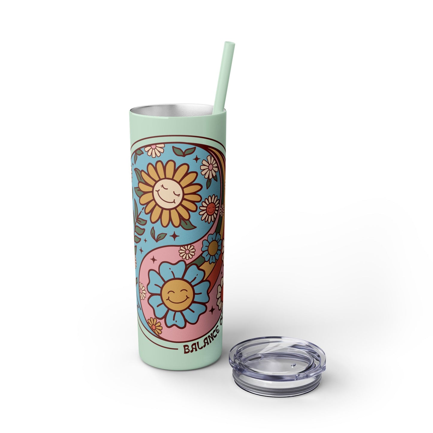 Balance Over Hustle Skinny Tumbler