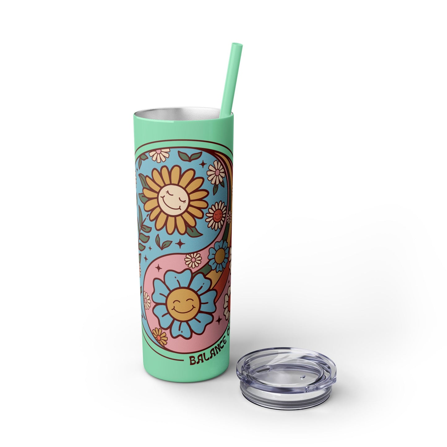 Balance Over Hustle Skinny Tumbler