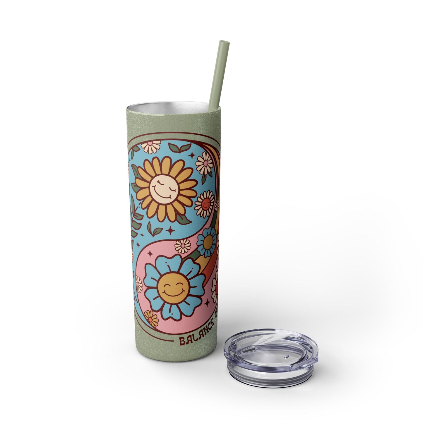 Balance Over Hustle Skinny Tumbler